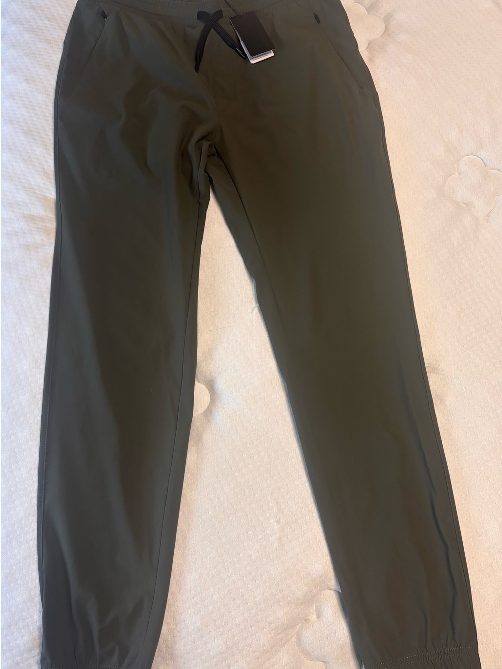 UNRL Men's Olive Performance Jogger Pants with Drawstring